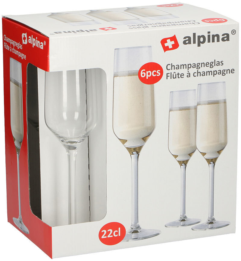 ALPINA šampanieša glāzes, 6 gab. цена и информация | Glāzes, krūzes, karafes | 220.lv