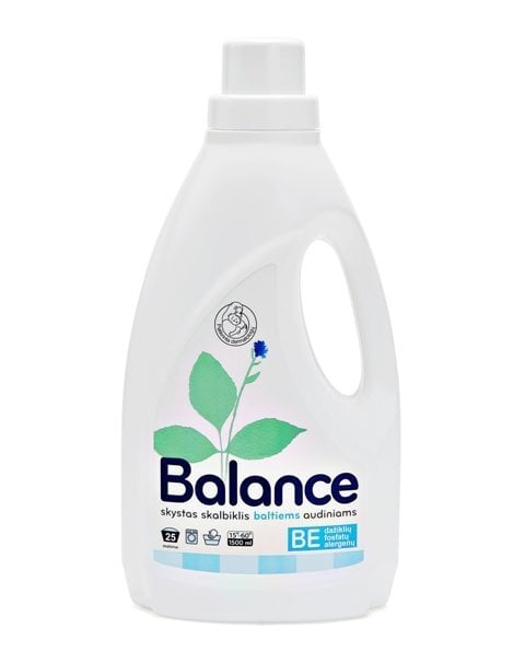 Mazgāšanas līdzeklis BALANCE, baltiem audumiem, 1,5 l cena un informācija | Veļas mazgāšanas līdzekļi | 220.lv