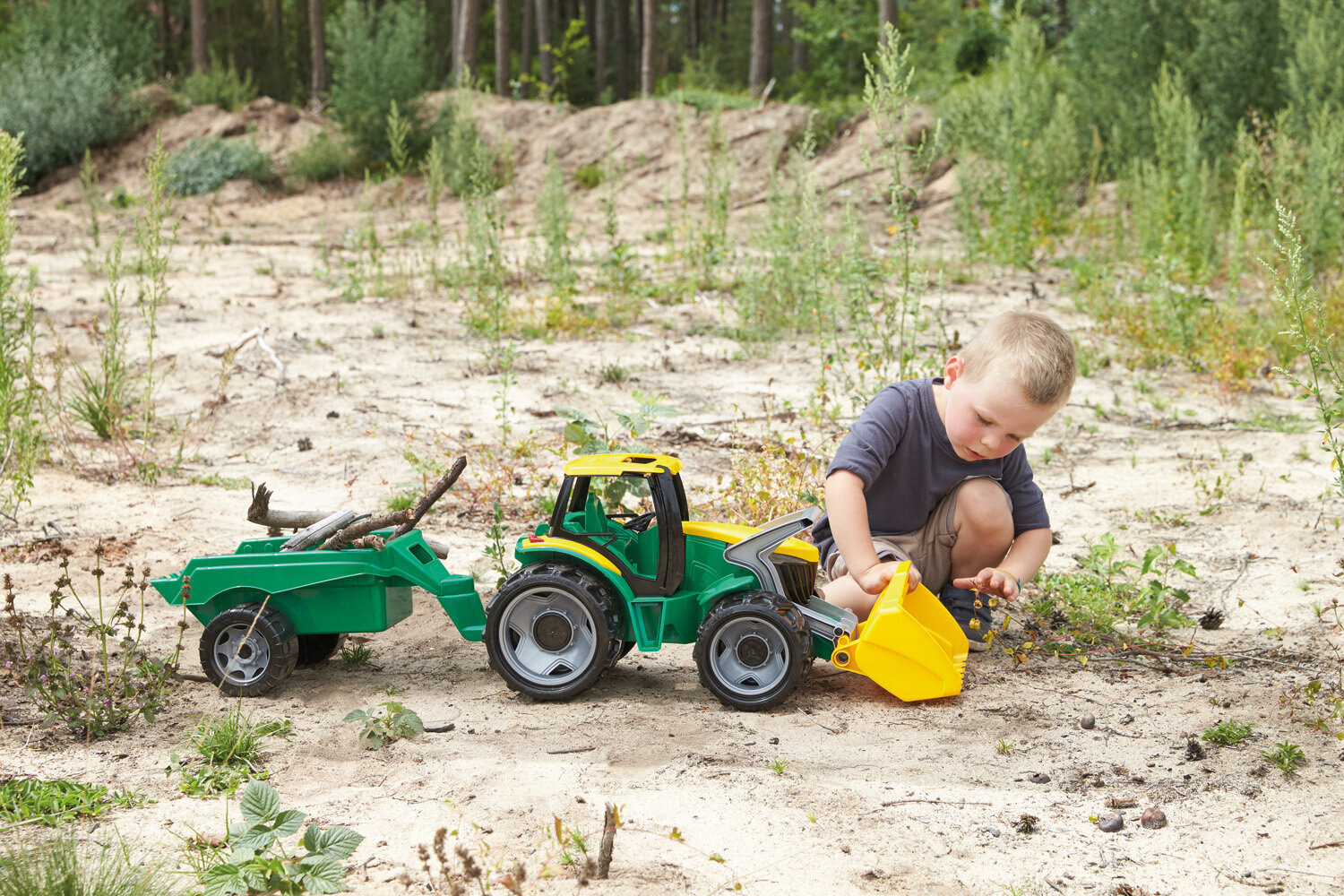 Traktors ar piekābi LENA Giga Trucks 110 cm cena un informācija | Rotaļlietas zēniem | 220.lv