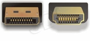 Delock cable Displayport (M) -> HDMI (M) 3m gold cena un informācija | Kabeļi un vadi | 220.lv