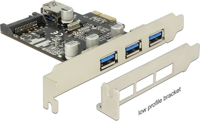 Delock PCI Express Card > 3 x external + 1 x internal USB 3.0 cena un informācija | Kontrolieri | 220.lv