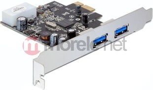 Delock card pci express -> 2x USB 3.0 + LOW PROFILE цена и информация | Контроллеры | 220.lv