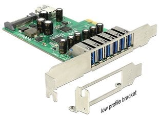 Delock PCI Express Card &gt; 6 x external + 1 x internal USB 3.0 cena un informācija | Kontrolieri | 220.lv