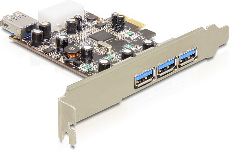 Delock PCI Express Card > 3 x external + 1 x internal USB 3.0 cena un informācija | Kontrolieri | 220.lv