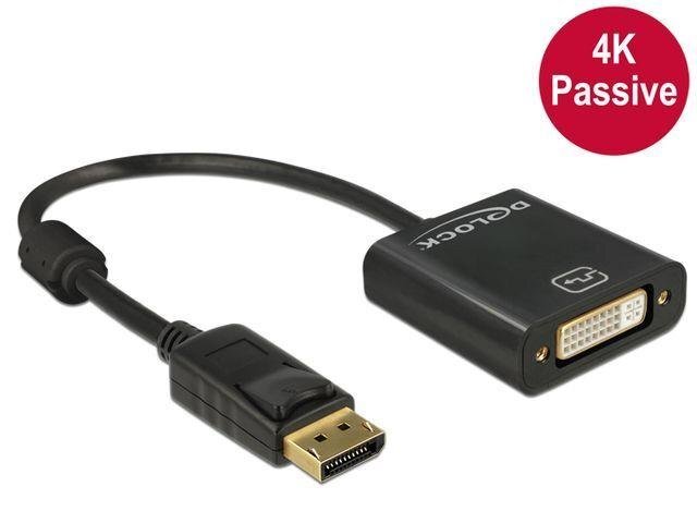 Delock Adapter Displayport 1.2 male > DVI female 4K Passive black цена и информация | Adapteri un USB centrmezgli | 220.lv