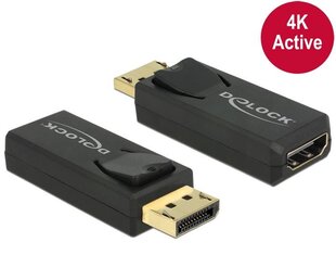 Delock Adapter Displayport 1.2 male > HDMI female 4K Active black cena un informācija | Adapteri un USB centrmezgli | 220.lv