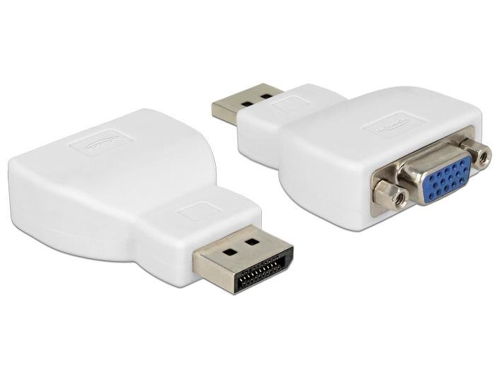 Delock Adapter Displayport 1.1 male > VGA female white cena un informācija | Adapteri un USB centrmezgli | 220.lv