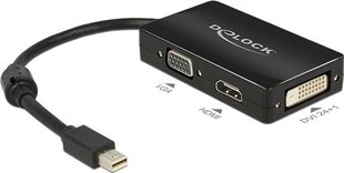 Delock Adapter mini Displayport 1.1 male > VGA / HDMI / DVI female Passive black цена и информация | Адаптеры и USB разветвители | 220.lv