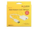Delock - Adapter Displayport(M)->HDMI(F) Aktīvs 4K White