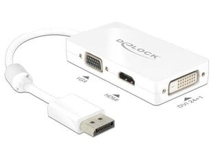 Delock Adapter Displayport 1.1 male > VGA / HDMI / DVI female Passive white cena un informācija | Adapteri un USB centrmezgli | 220.lv