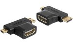 Delock Adapter HDMI-A female > HDMI-C + HDMI-D male