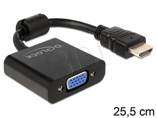 Адаптер Delock HDMI-A(M)->VGA(F), 25 см цена и информация | Адаптеры и USB разветвители | 220.lv