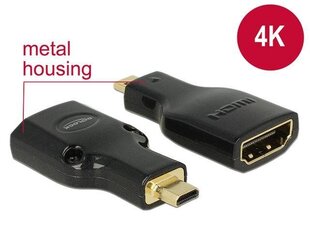 Delock adapter HDMI Micro-D(M)->HDMI(F) High Speed HDMI with Ethernet 4k cena un informācija | Adapteri un USB centrmezgli | 220.lv