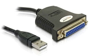 Delock, USB-A/D-Sub 25-pin, 0.8 м цена и информация | Аксессуары для компьютерных игр | 220.lv