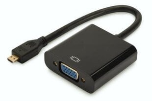 Digitus Audio-Video Adapter microHDMI type D to VGA, FHD, audio 3.5mm MiniJack cena un informācija | Digitus Datortehnika | 220.lv