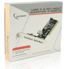 Gembird USB 2.0 4+1 port PCI host adapter cena un informācija | Kontrolieri | 220.lv