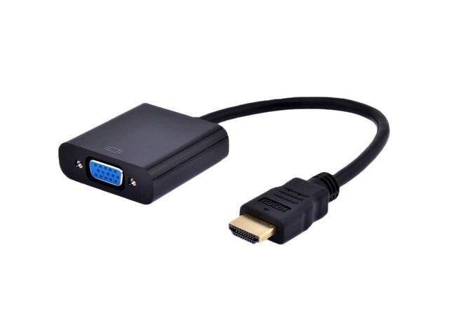 Gembird adapter HDMI-A(M) ->VGA (F) + audio, on cable, black цена и информация | Adapteri un USB centrmezgli | 220.lv