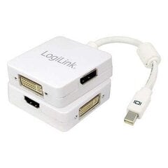 LogiLink - Adapteris 3w1 MiniDisplayport uz HDMI/DVI/Display portu cena un informācija | Gaming aksesuāri | 220.lv