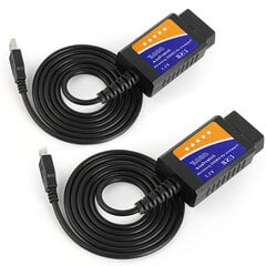 2 paka, automašīnas kļūdu detektors — nolasa un notīra kļūdu kodus 3 minūšu laikā! ELM327 USB V1.5 OBD2 skeneris ar manuālu CD OBDII diagnostikas kārbu visiem transportlīdzekļiem cena un informācija | Piederumi korpusiem | 220.lv