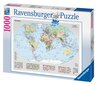 Puzle Ravensburger pasaules karte, 1000 detaļas цена и информация | Puzles, 3D puzles | 220.lv