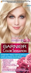 Ilgnoturīga matu krāsa Garnier Color Sensation 110 ml, 111 Silver Ultra Blond cena un informācija | Matu krāsas | 220.lv