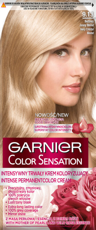 Ilgnoturīga matu krāsa Garnier Color Sensation 110 ml, 9.13 Very Cristal Blond цена и информация | Matu krāsas | 220.lv