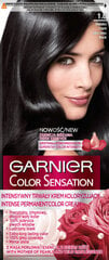 Ilgnoturīga matu krāsa Garnier Color Sensation 110 ml, 1.0 Ultra Onyx Black cena un informācija | Matu krāsas | 220.lv