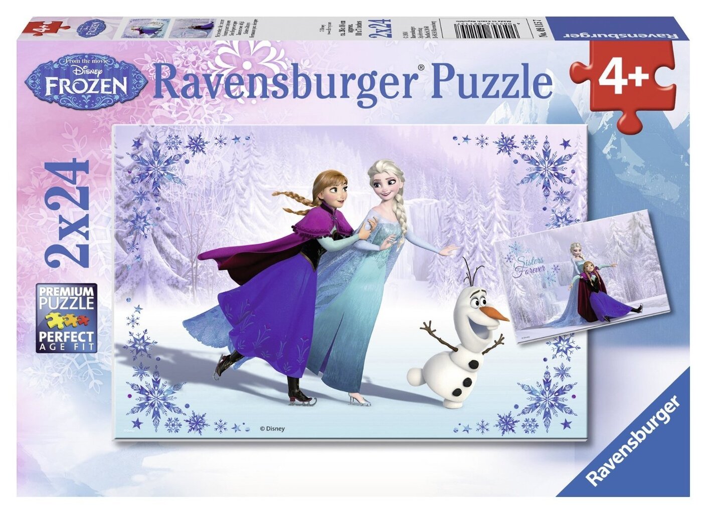 Puzle Ravensburger Frozen, Ledus sirds, 2x24 gab. цена и информация | Puzles, 3D puzles | 220.lv