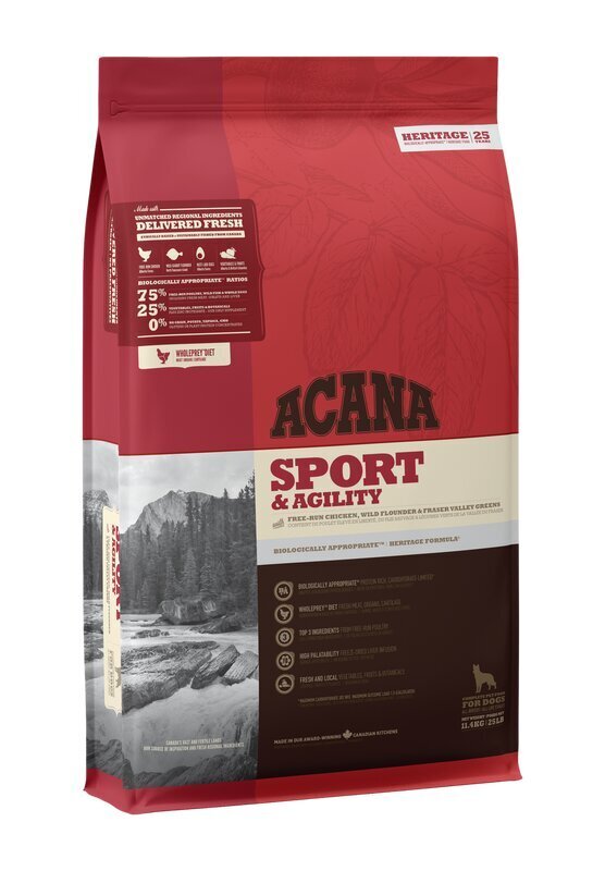 Suņu barība - Acana Adult sport and agility, 11,4 kg цена и информация | Sausā barība suņiem | 220.lv