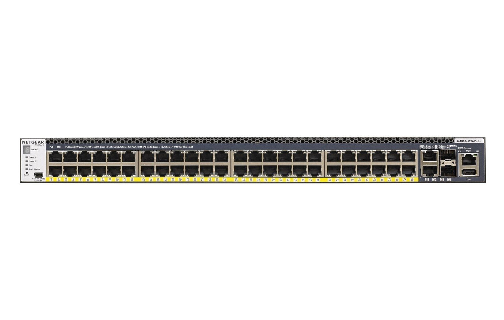 NETGEAR M4300-52G-PoE+ 550 W barošanas bloks Pārvaldīts L2/L3/L4 Gigabit Ethernet (10/100/1000) Power over Ethernet (PoE) 1U melns цена и информация | Adapteri un USB centrmezgli | 220.lv