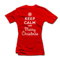 Женская футболка "Keep calm Merry Christmas" цена и информация | Оригинальные футболки | 220.lv