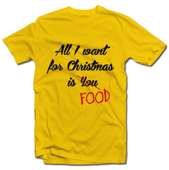 Мужская футболка "All I want for christmas is FOOD" цена и информация | Оригинальные футболки | 220.lv