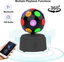 Pārnēsājams Bluetooth skaļrunis Mini BT5.0 bezvadu skaļruņu ballīšu gaismas diskotēkas strobogaismas skatuves gaisma mājas deju ballītei (melna) cena un informācija | Svētku dekorācijas | 220.lv