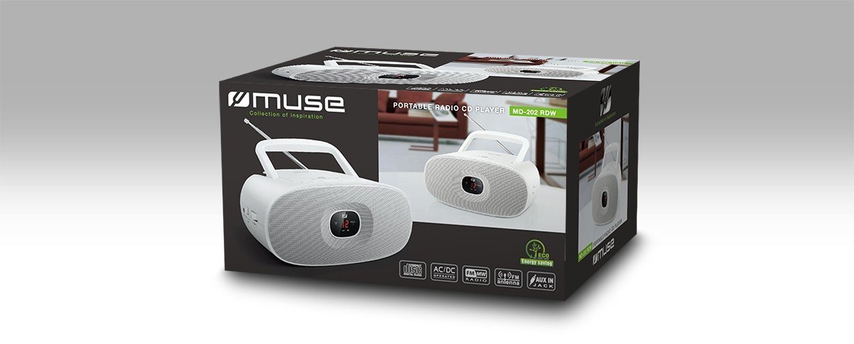 Muse MD-202RDW White, Portable radio CD player, цена и информация | Magnetolas | 220.lv