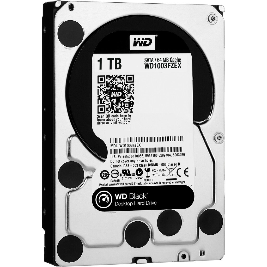 Western Digital WD1003FZEX Black HDD 1TB 3.5" 7200RPM SATA3 64MB цена и информация | Iekšējie cietie diski (HDD, SSD, Hybrid) | 220.lv