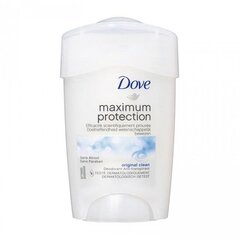 Dezodorants Dove maksimālā aizsardzība Original Clean krēms 45 ml cena un informācija | Dezodoranti | 220.lv