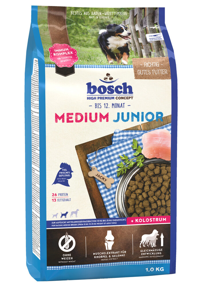 Bosch Petfood Medium Junior (High Premium) 1 kg cena un informācija | Sausā barība suņiem | 220.lv