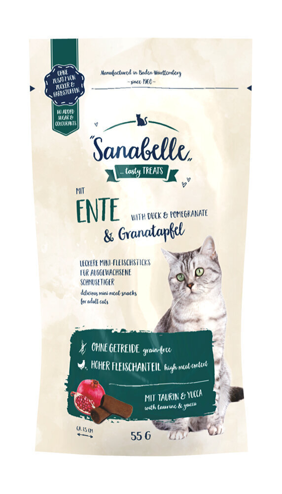 Sanabelle Adult Geflugel 2 kg + 2 x Snack Ente 55 g cena un informācija | Sausā barība kaķiem | 220.lv