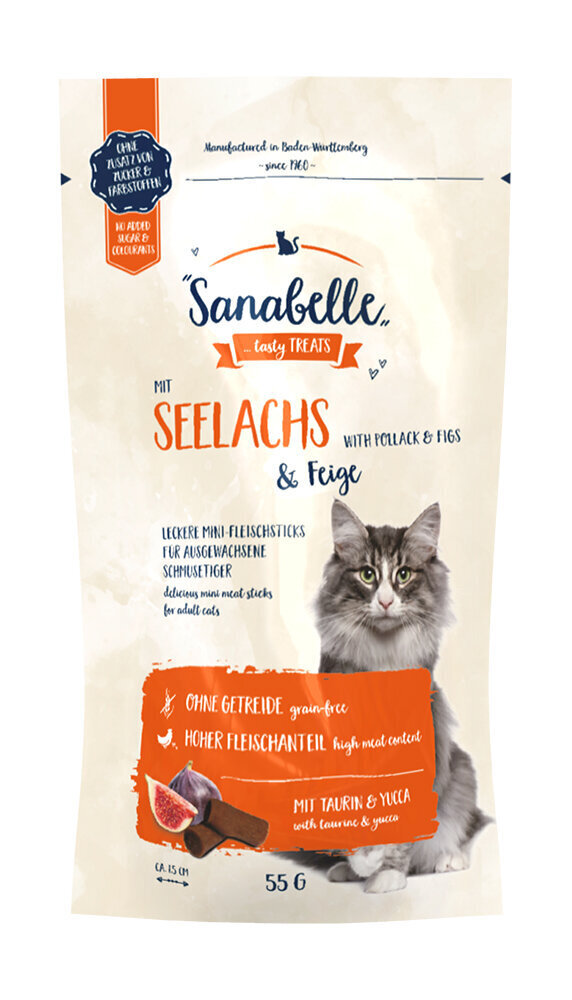 Sanabelle Adult Geflugel 2 kg + 2 x Snack Seelachs 55 g cena un informācija | Sausā barība kaķiem | 220.lv