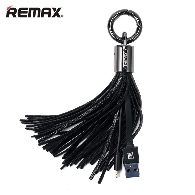 Remax RC-053m Dizaina Atsēgu piekariņš Universāls Micro USB Datu & Uzlādes Kabelis Melns cena un informācija | Savienotājkabeļi | 220.lv