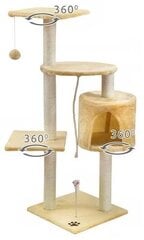 Когтеточка-домик Kitty, 110 см, кремовый цена и информация | Когтеточки | 220.lv