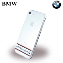 BMW BMHCP7TRHWH Horizontal Logo Silikona super plāns aizmugures apvalks Apple iPhone 7 4.7inch Caurspīdīgs/Balts cena un informācija | Telefonu vāciņi, maciņi | 220.lv