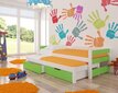 Bērnu gulta Fraga, 200 x 90/192 x 90 cm, zaļa/balta cena un informācija | Bērnu gultas | 220.lv