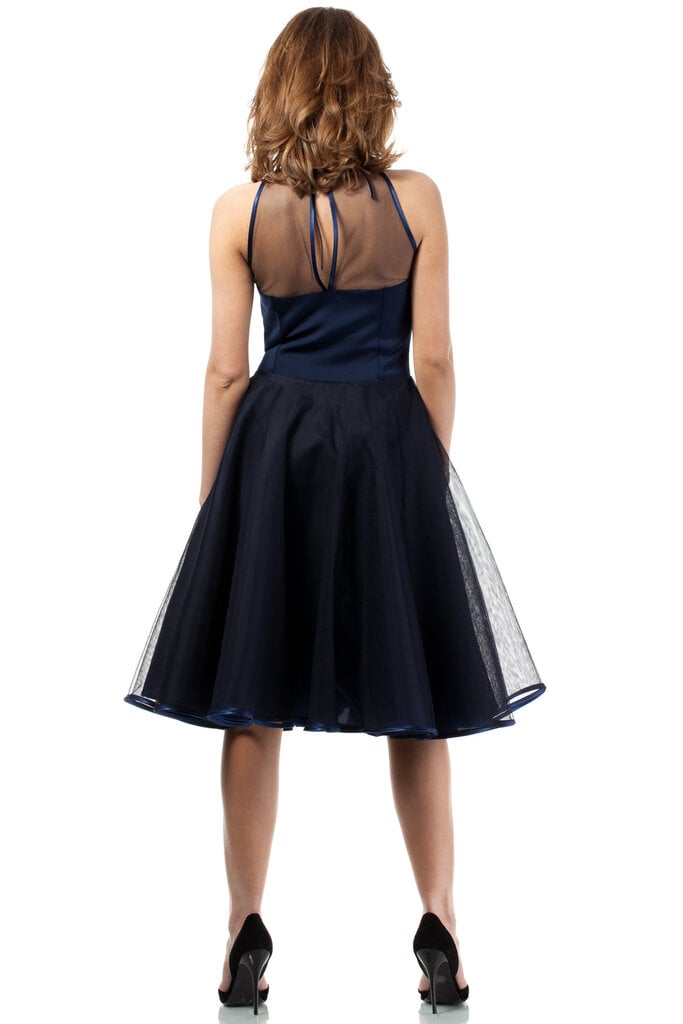 Vakara kleita ar piestiprinātu augšdaļu - M148, tumši zila цена и информация | Kleitas | 220.lv