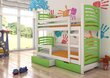 Divstāvu gulta Osuna 180x75 cm, zaļa/balta cena un informācija | Bērnu gultas | 220.lv