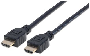 Manhattan Monitor cable HDMI/HDMI V2.0 M/M Ethernet 2m black cena un informācija | Kabeļi un vadi | 220.lv