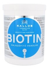 Kallos Cosmetics Biotin маска для волос 1000 мл цена и информация | Распылите крем-спрей на волосы на расстоянии 20-25 см, расчешите их расческой. | 220.lv