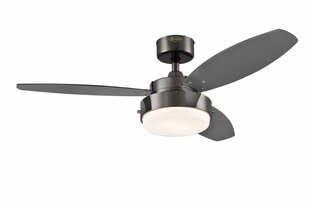 Griestu ventilators ALLOY Gun Metal Ø105 cm, melnā krāsā cena un informācija | Griestu lampas-ventilatori | 220.lv