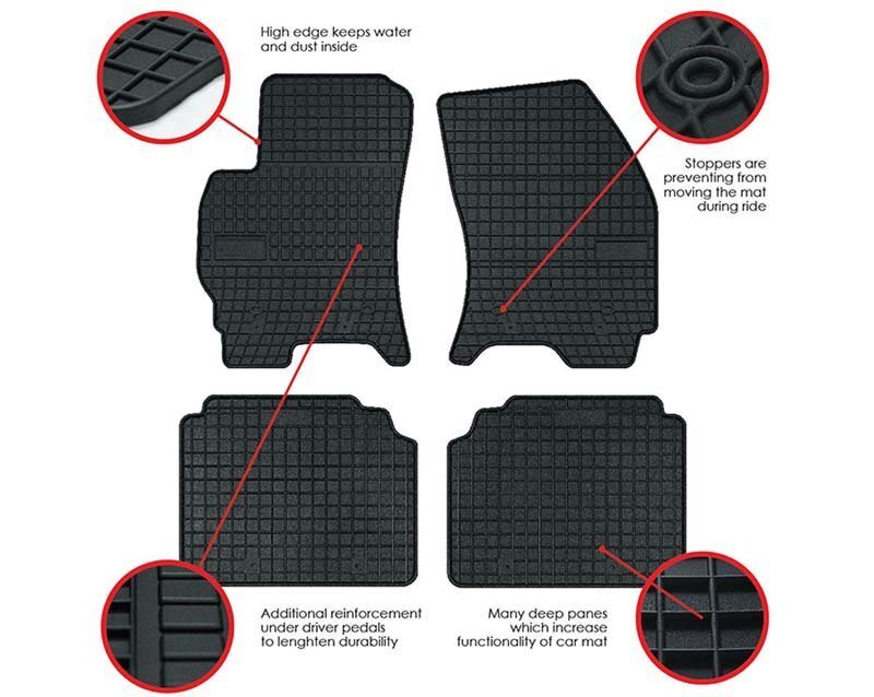 Gumijas paklāji Seat Altea/ Altea XL 2004-2015 cena un informācija | Gumijas paklājiņi pēc auto modeļiem | 220.lv