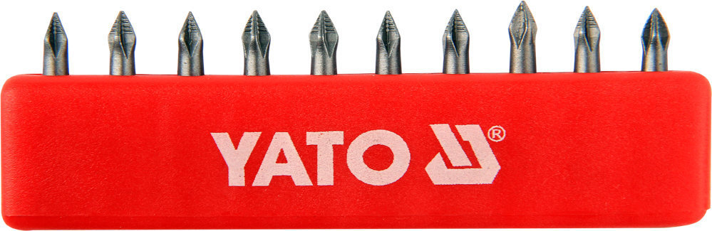 Uzgaļu komplekts YATO PH0x25mm 1/4 ", 10 gab. cena un informācija | Rokas instrumenti | 220.lv